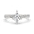 Kite cut engagement ring with a stunning claw prong setting and lab grown diamond, perfect for a modern look.
