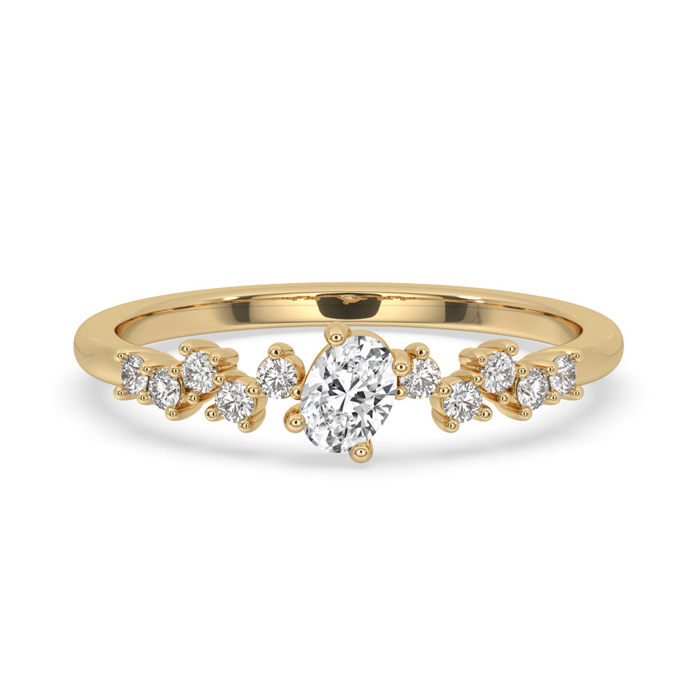 Oval diamond wedding band with timeless design and sparkle.