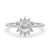 Rose Cut Engagement Ring featuring a pave ring setting with a halo diamond, crafted in white gold for timeless elegance.