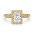 Twisted engagement ring with a radiant cut diamond, perfect for a unique and elegant style. IGI certified and handmade.
