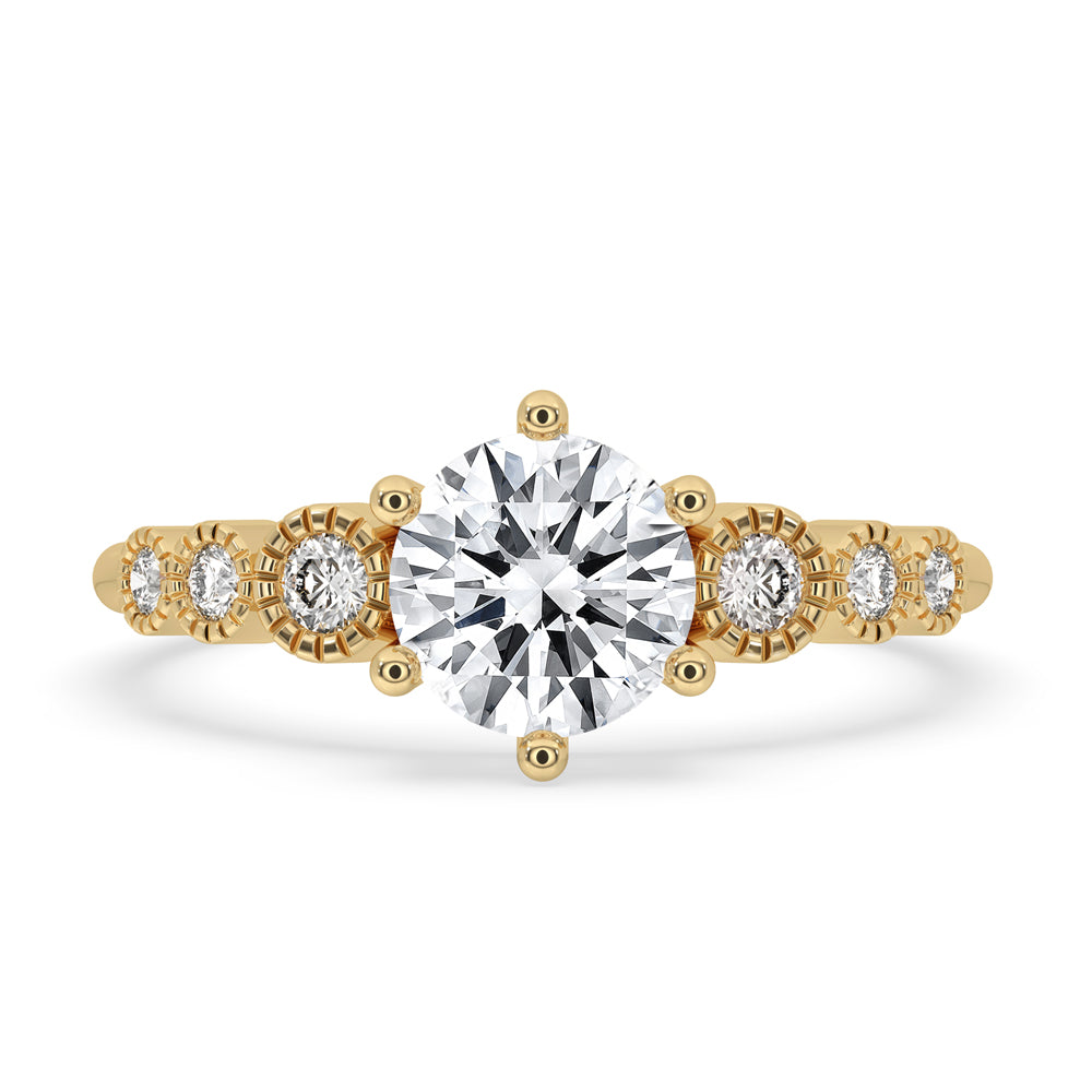 Round Diamond Engagement Ring With 6 Prong Style