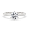 6 Prong Hidden Halo Engagement Ring With Knife Edge Shank