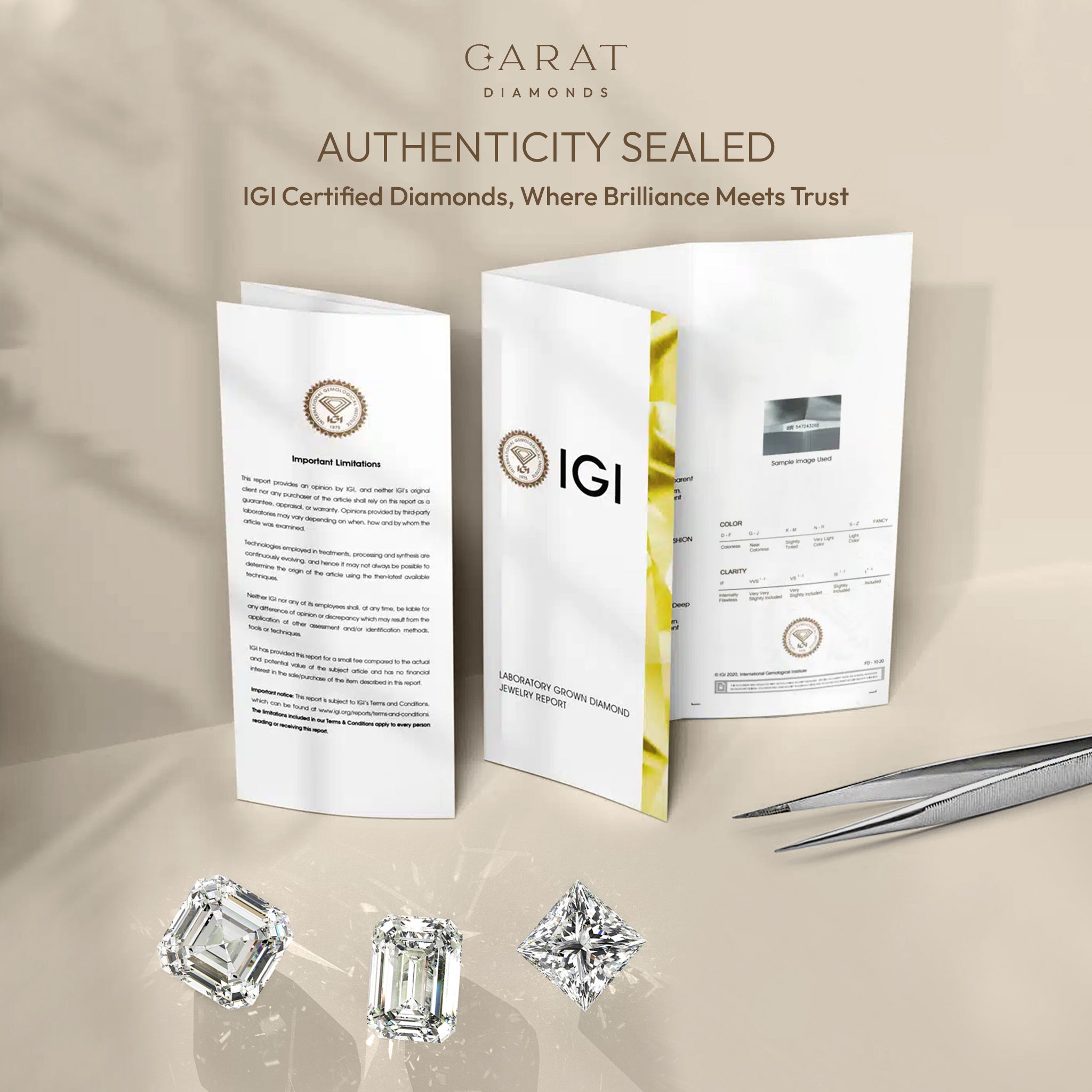 IGI certified diamond set in a handmade engagement ring.