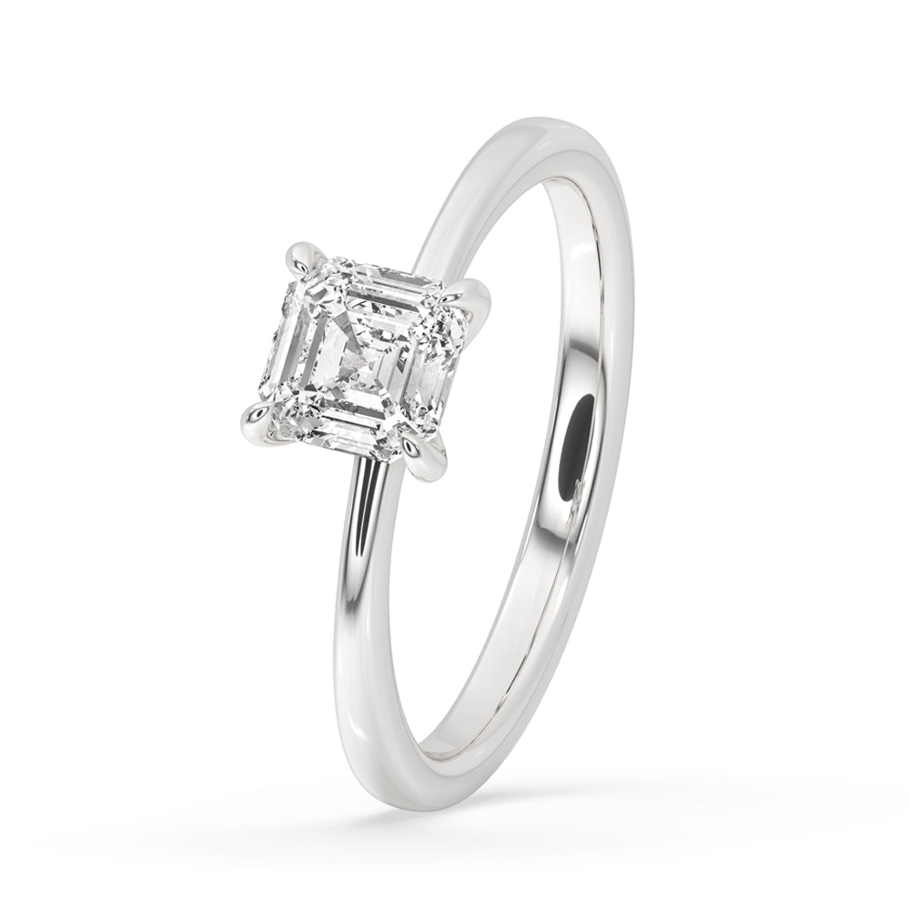 4 Prong Diamond Ring In White Gold