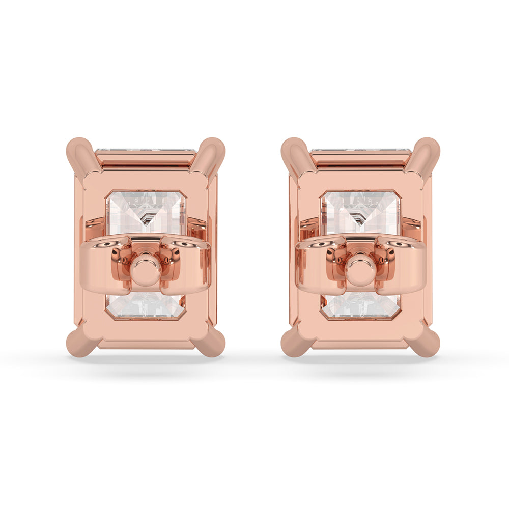 Emerald Cut Diamond Stud Earrings