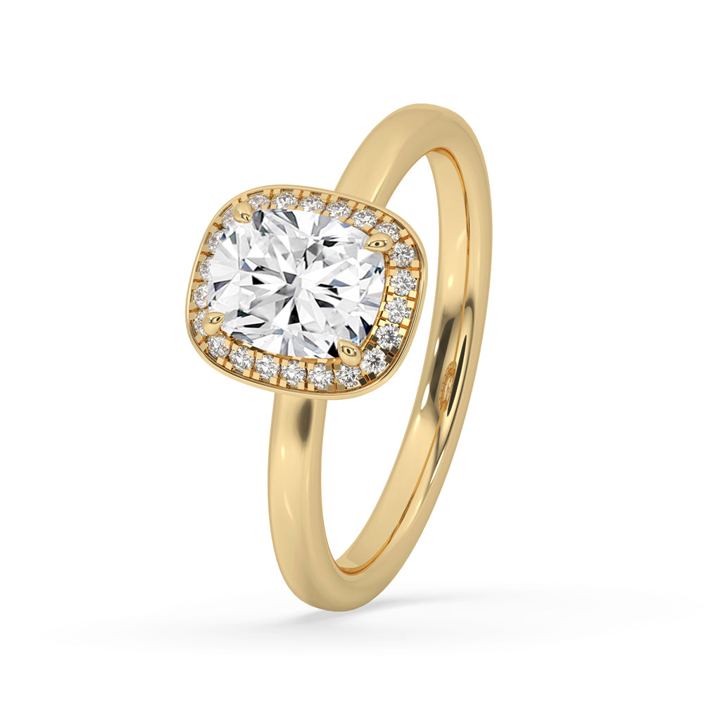 Open Gallery Engagement Ring With Two Side Halo