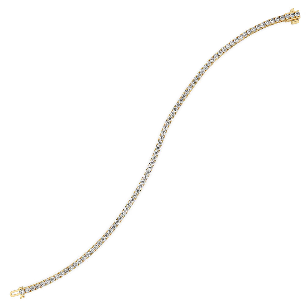 Yellow Gold Tennis Bracelet With Lab-created Diamonds