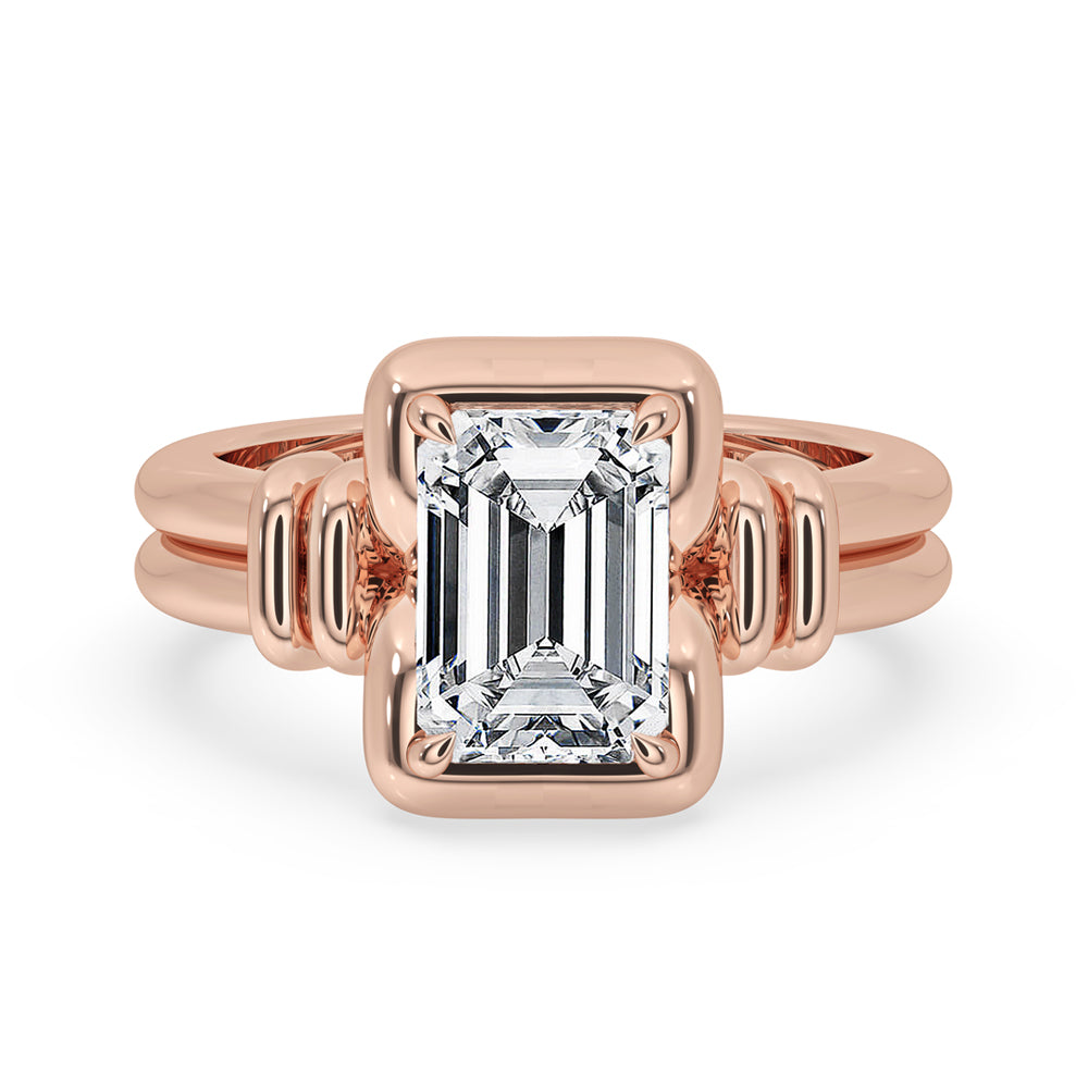 Emerald Cut Solitaire Diamond Engagement Ring