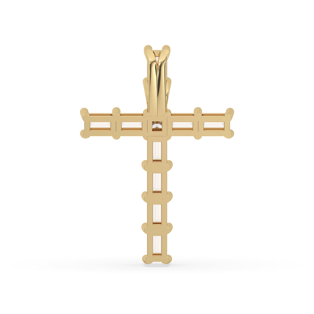 Channel Set Diamond Cross Pendant