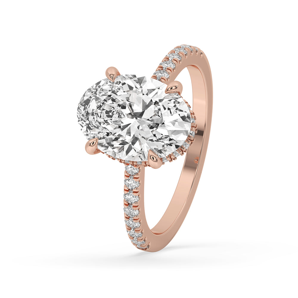 Hidden Halo Oval Engagement Ring