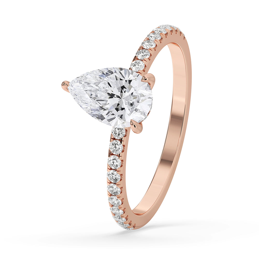 Lab Grown Diamond Pave Engagement Ring