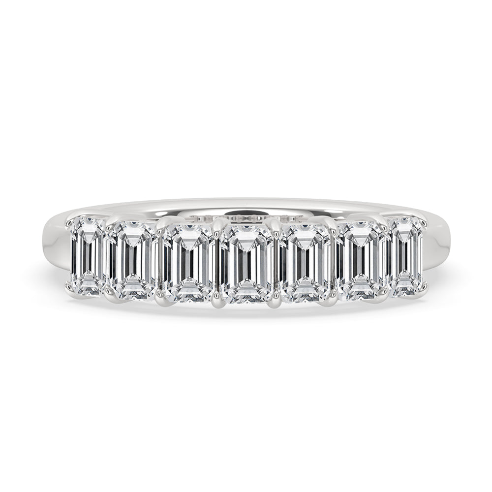 Emerald cut wedding band with a sleek and elegant design.