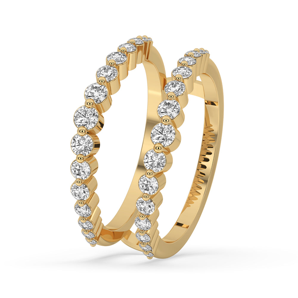 Yellow gold ring enhancer featuring lab grown diamond design.
