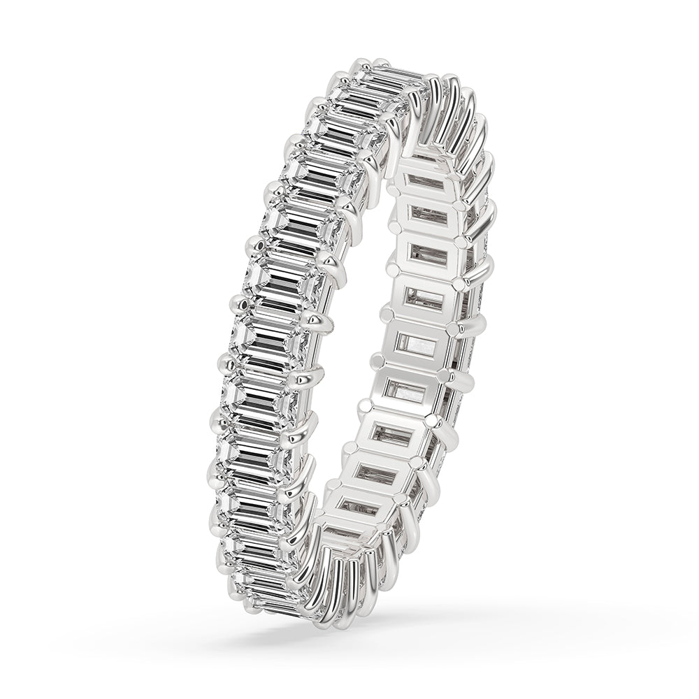 Emerald cut diamond band for a sophisticated look.
