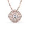 Rose gold pendant featuring a round pendant necklace design for elegance.
