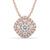 Rose gold pendant featuring a round pendant necklace design for elegance.
