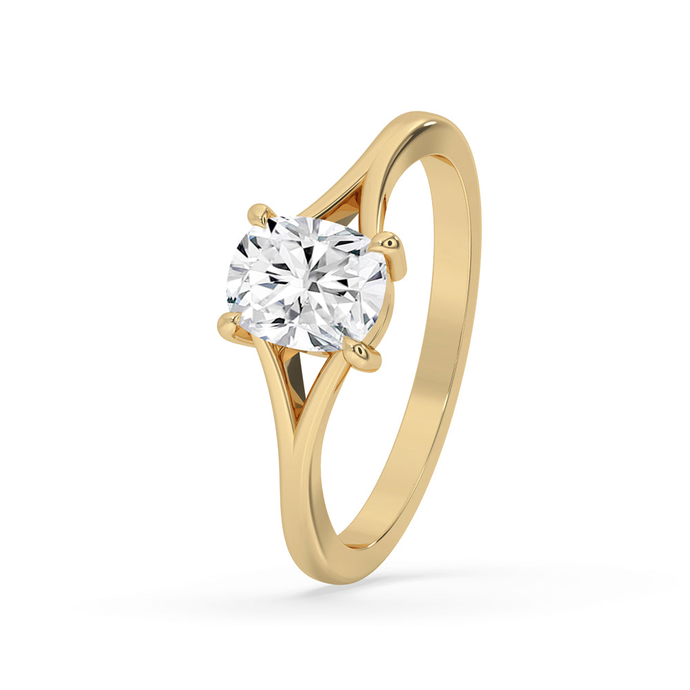 Stunning elongated cushion ring with IGI certified lab-grown diamond, ideal for engagement.