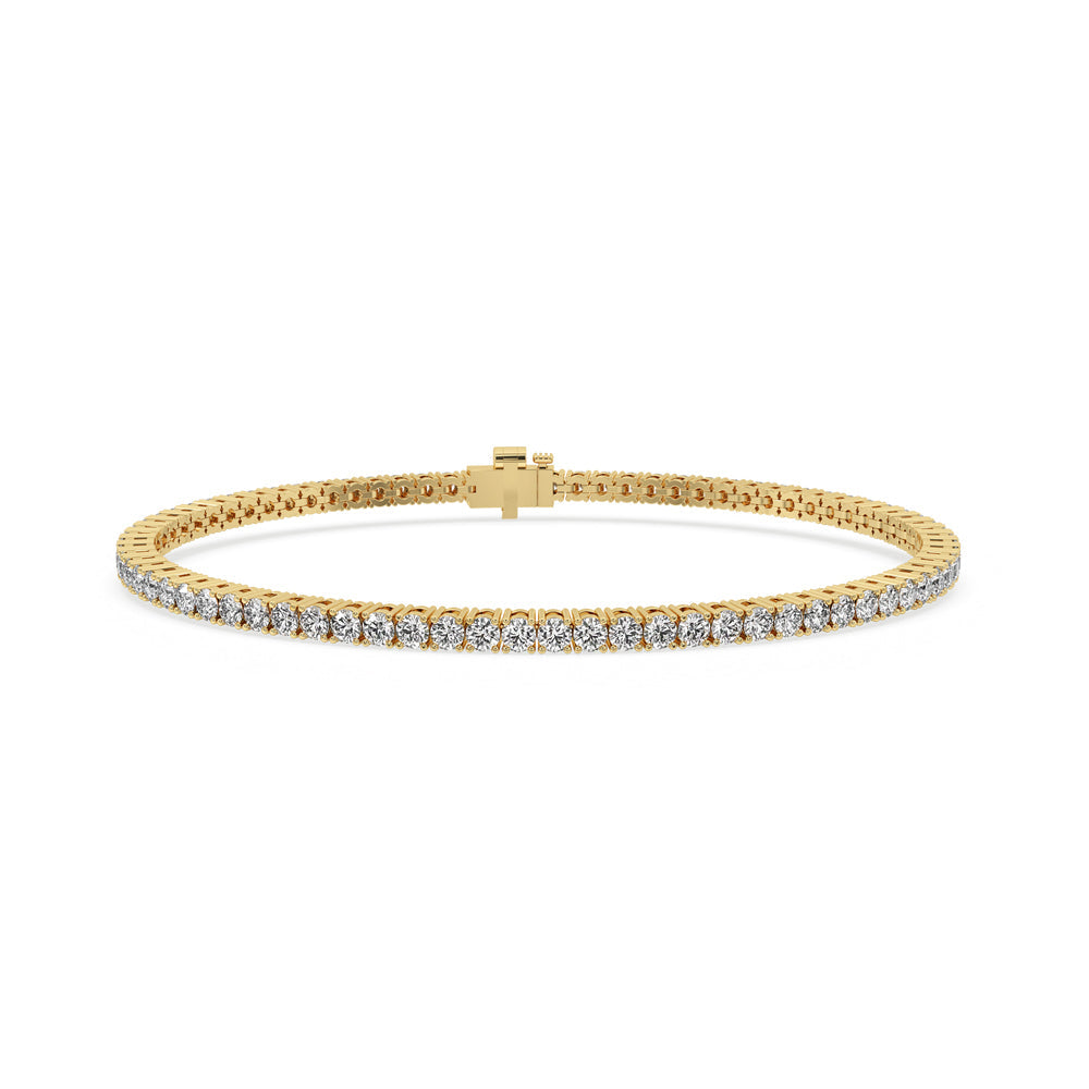 Elegant gold tennis bracelet with a timeless design, perfect for everyday wear and special occasions.
