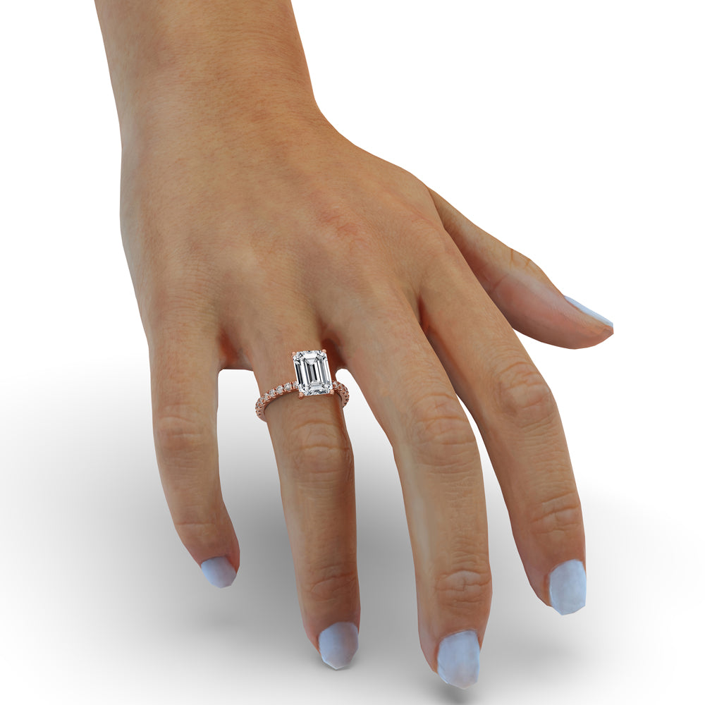 Rose Gold Emerald Cut Engagement Ring