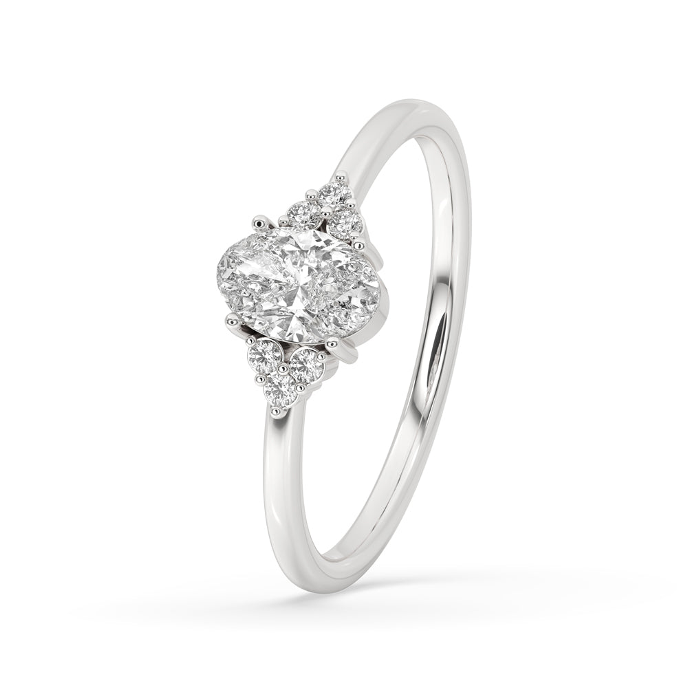 Oval Cut White Gold Engagement Ring