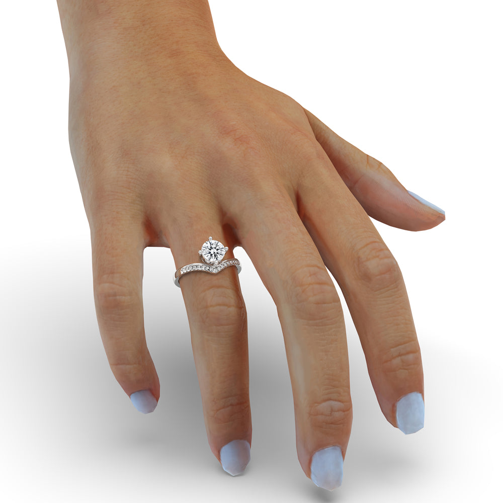 Chevron Ring In White gold