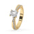 Handmade twisted diamond ring in gold pave ring setting with ring claws.