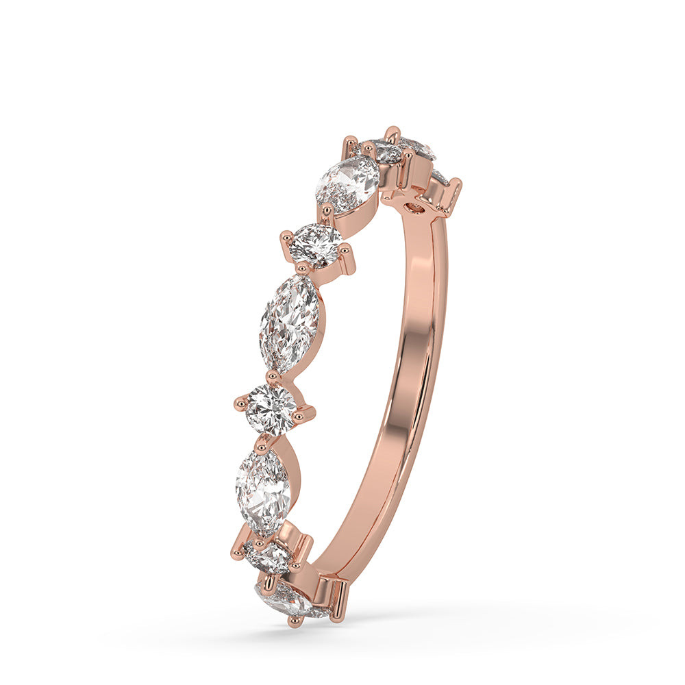 Marquise Diamond Wedding Band – Shared Prong