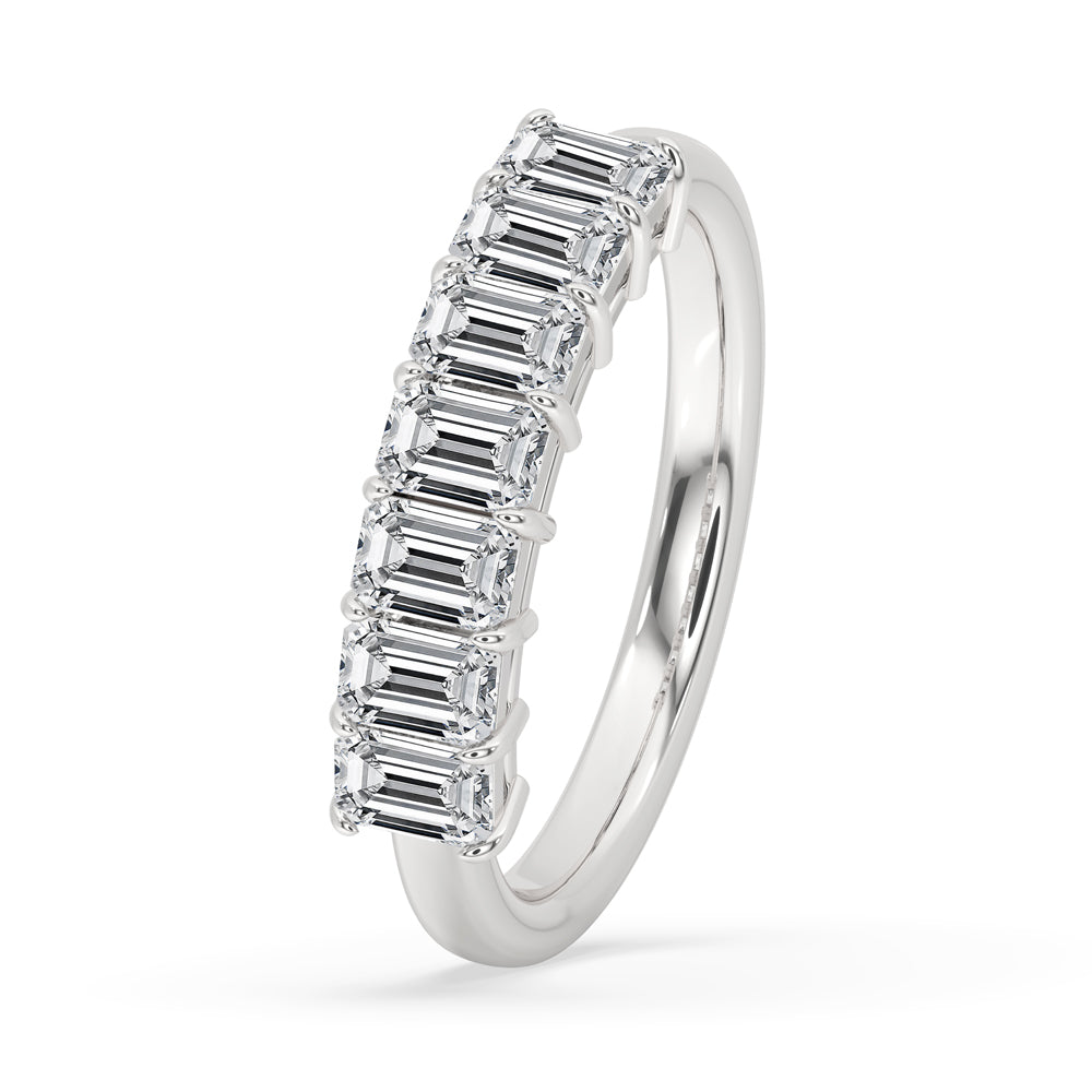 Half eternity wedding band featuring sparkling diamonds for timeless beauty.