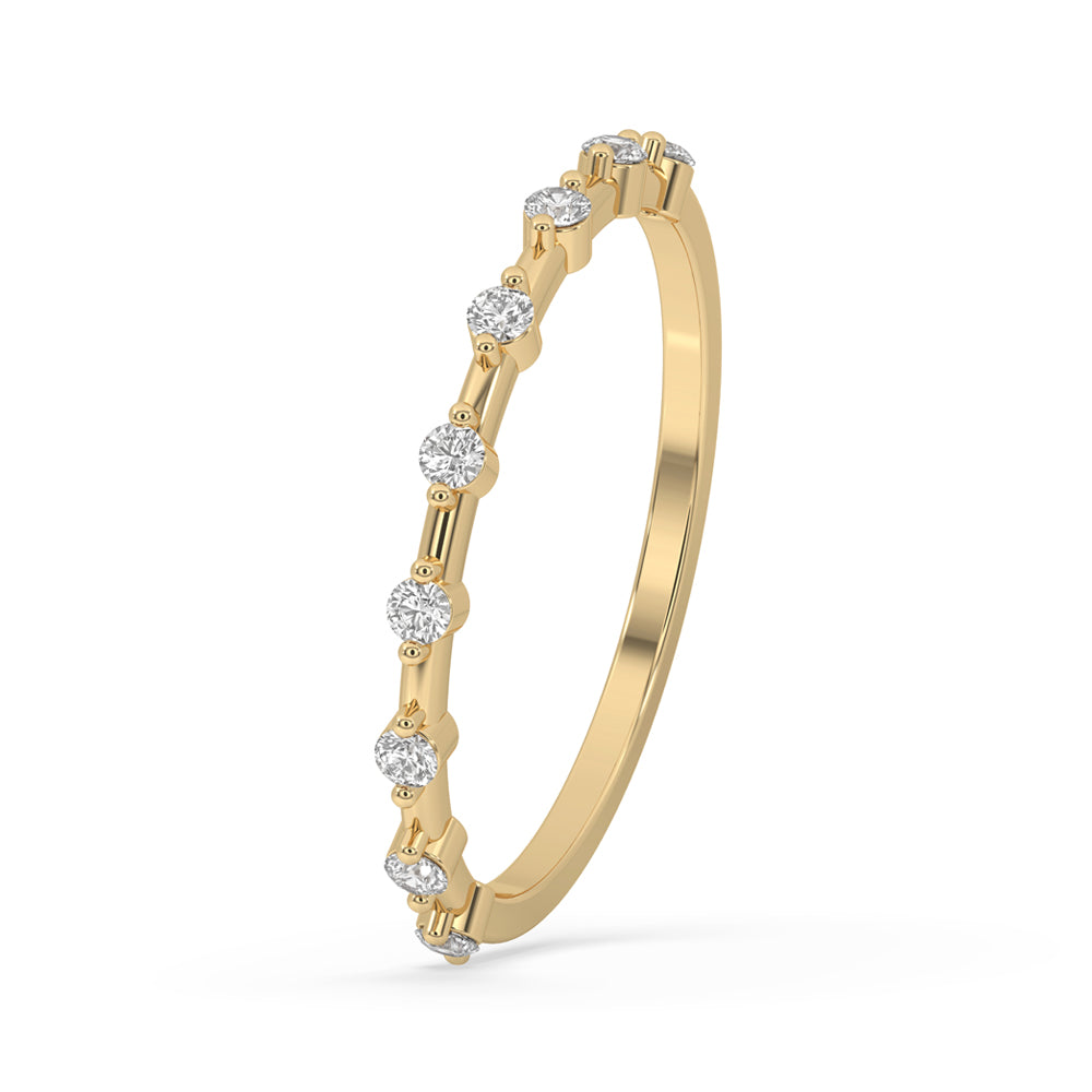 A distance pave ring featuring sparkling diamonds that accentuate its intricate design.
