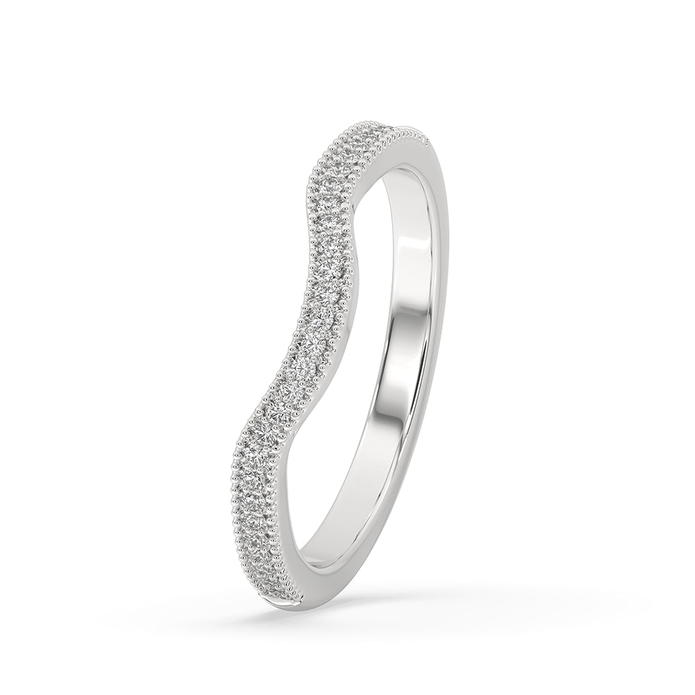 Half eternity wedding band, round diamond band, handmade band.