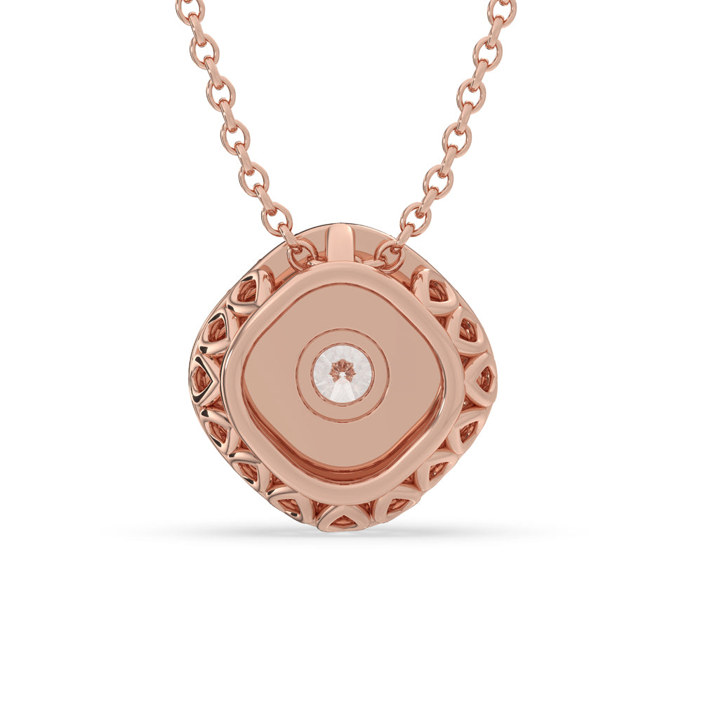 Round gold pendant with a stunning rose gold setting for a unique touch.
