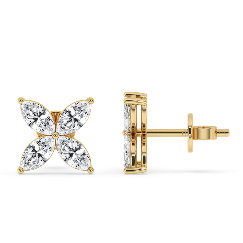 Marquise stud earrings crafted with Lab Grown Diamond and handmade precision for lasting brilliance.
