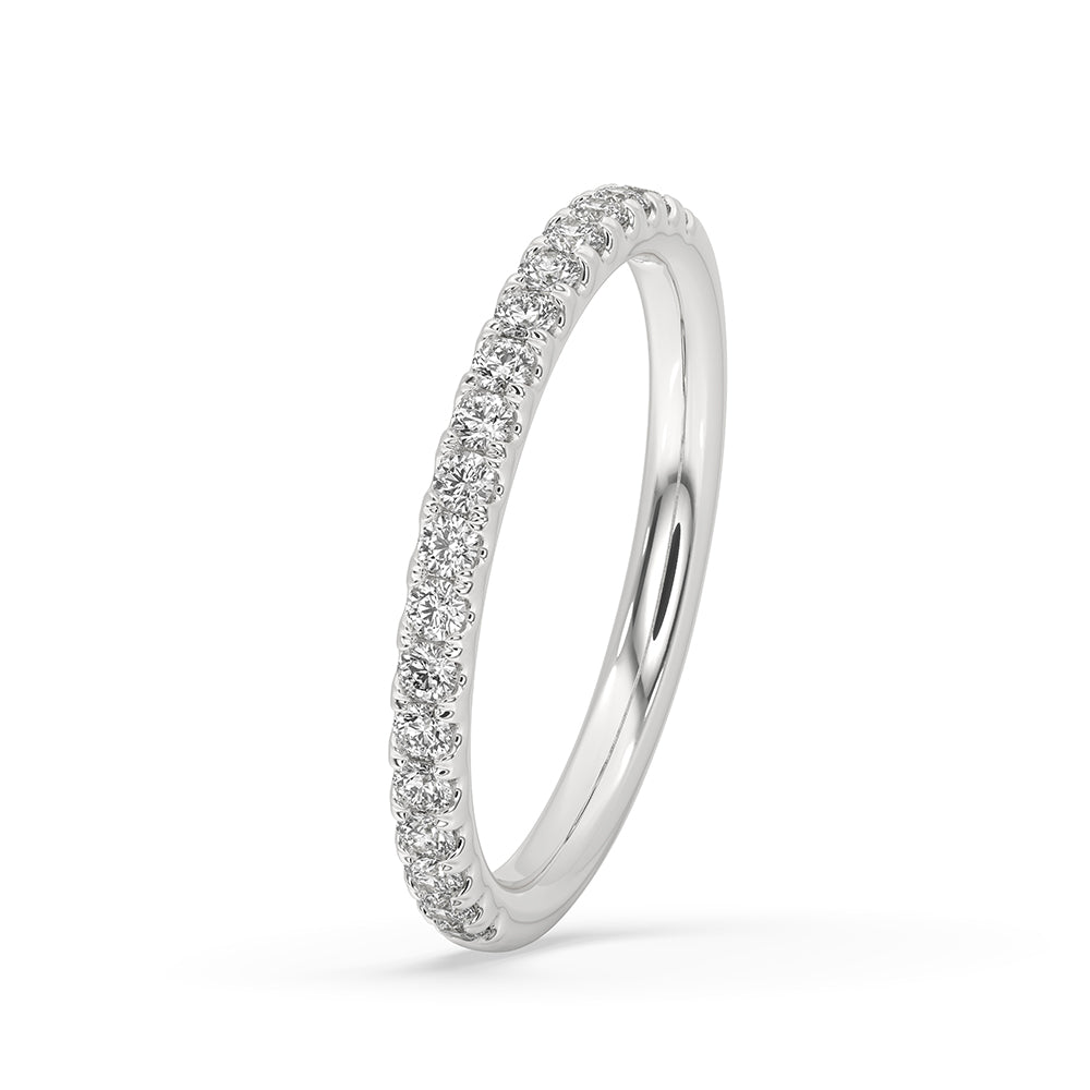 White Gold Band Wedding with Carat Diamonds Band.