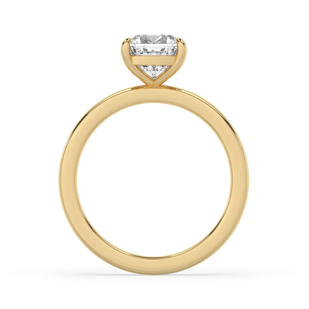 Cushion Cut Solitaire Ring In Yellow Gold