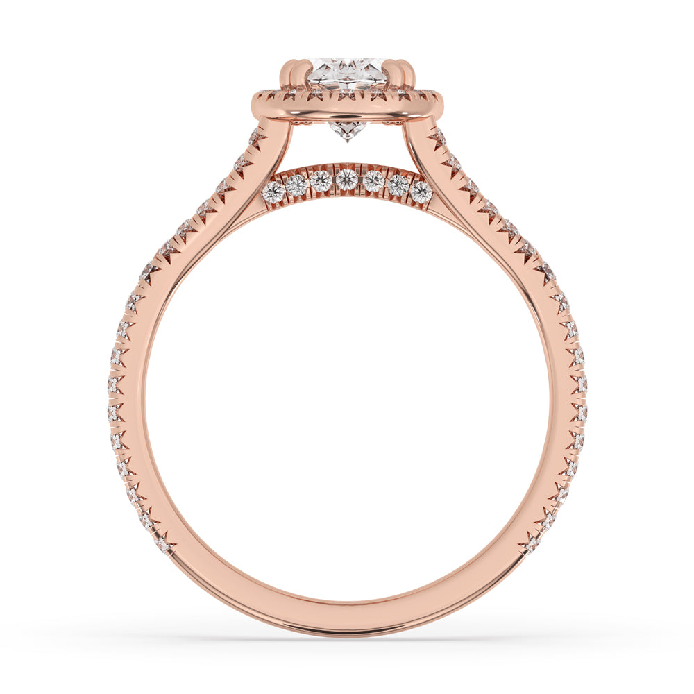 Split Shank Oval Engagement Ring In Rose Gold