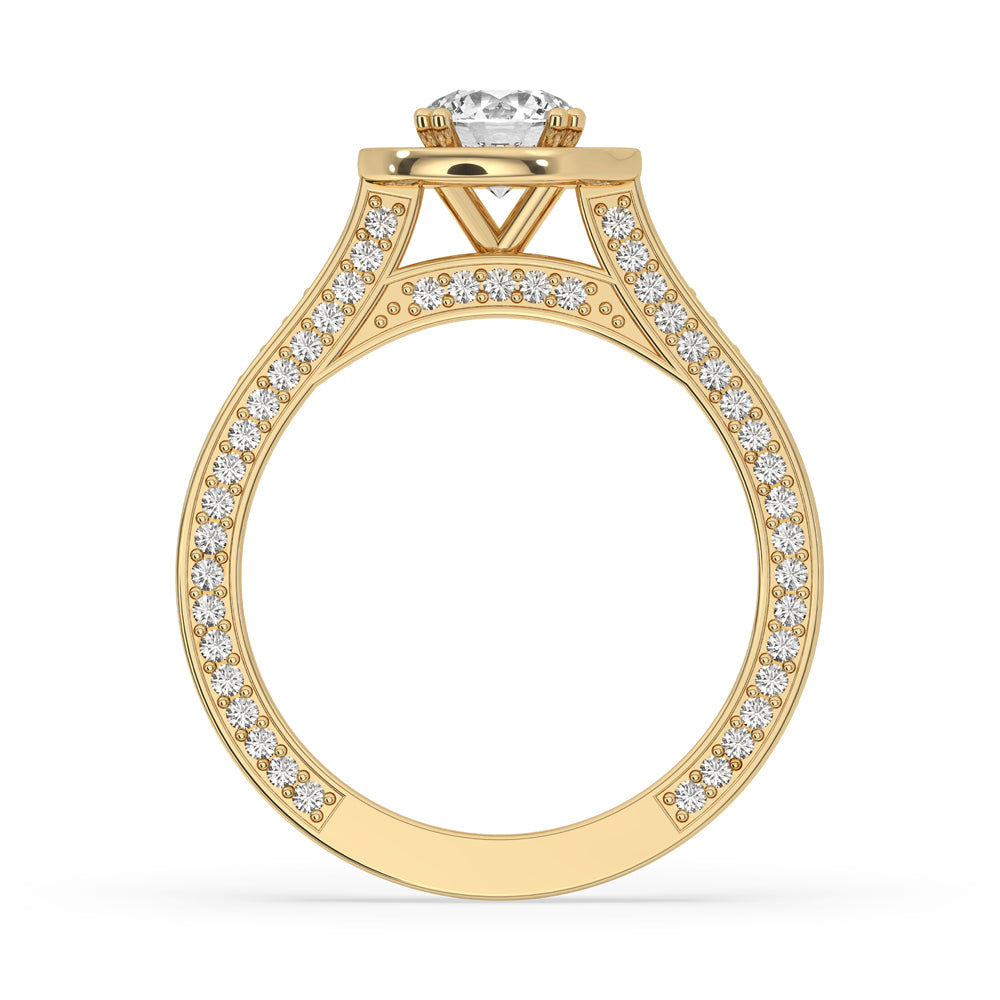 Pave Halo Engagement Ring