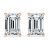 Emerald Cut Earrings with lab-grown diamonds in a prong setting for a timeless look.