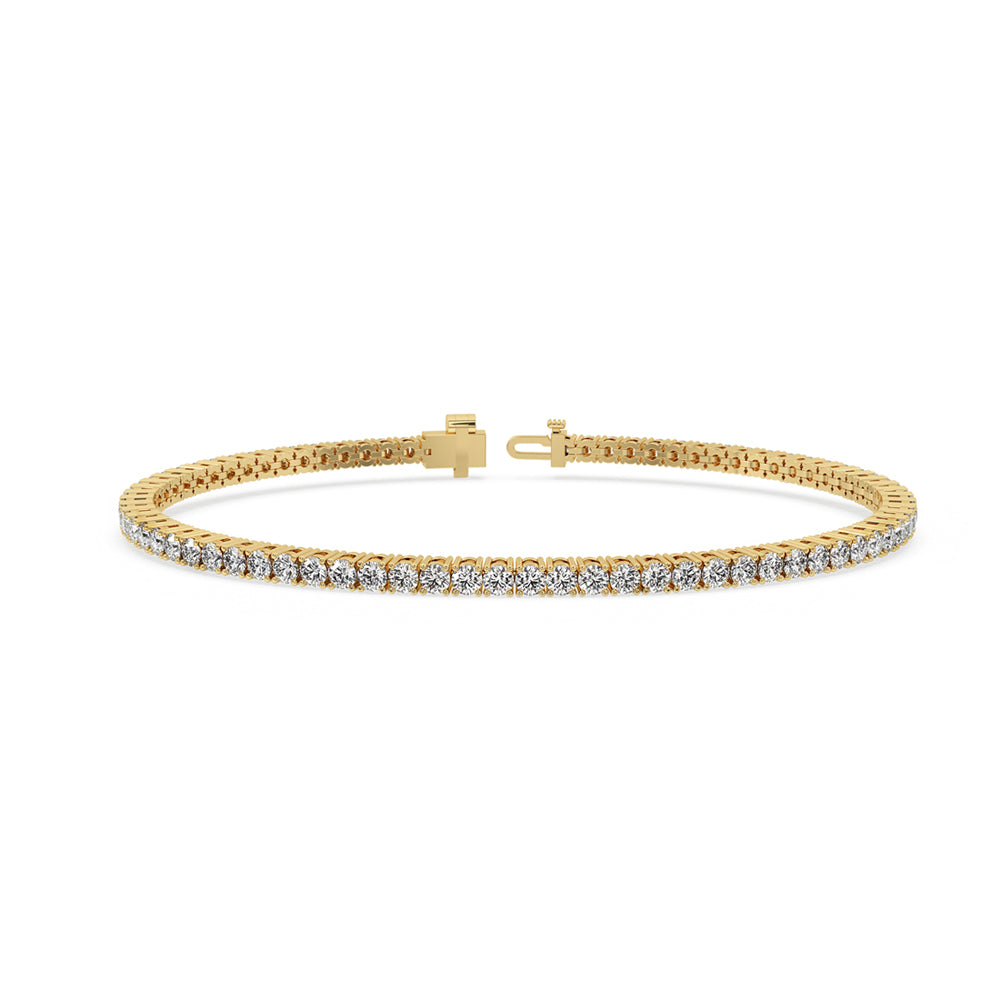 Yellow Gold Tennis Bracelet With Lab-created Diamonds