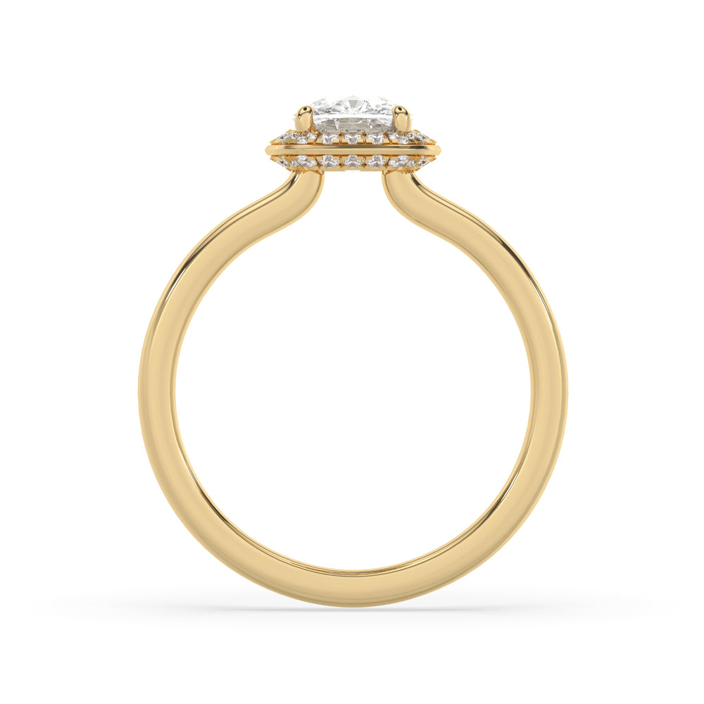 Open Gallery Engagement Ring With Two Side Halo