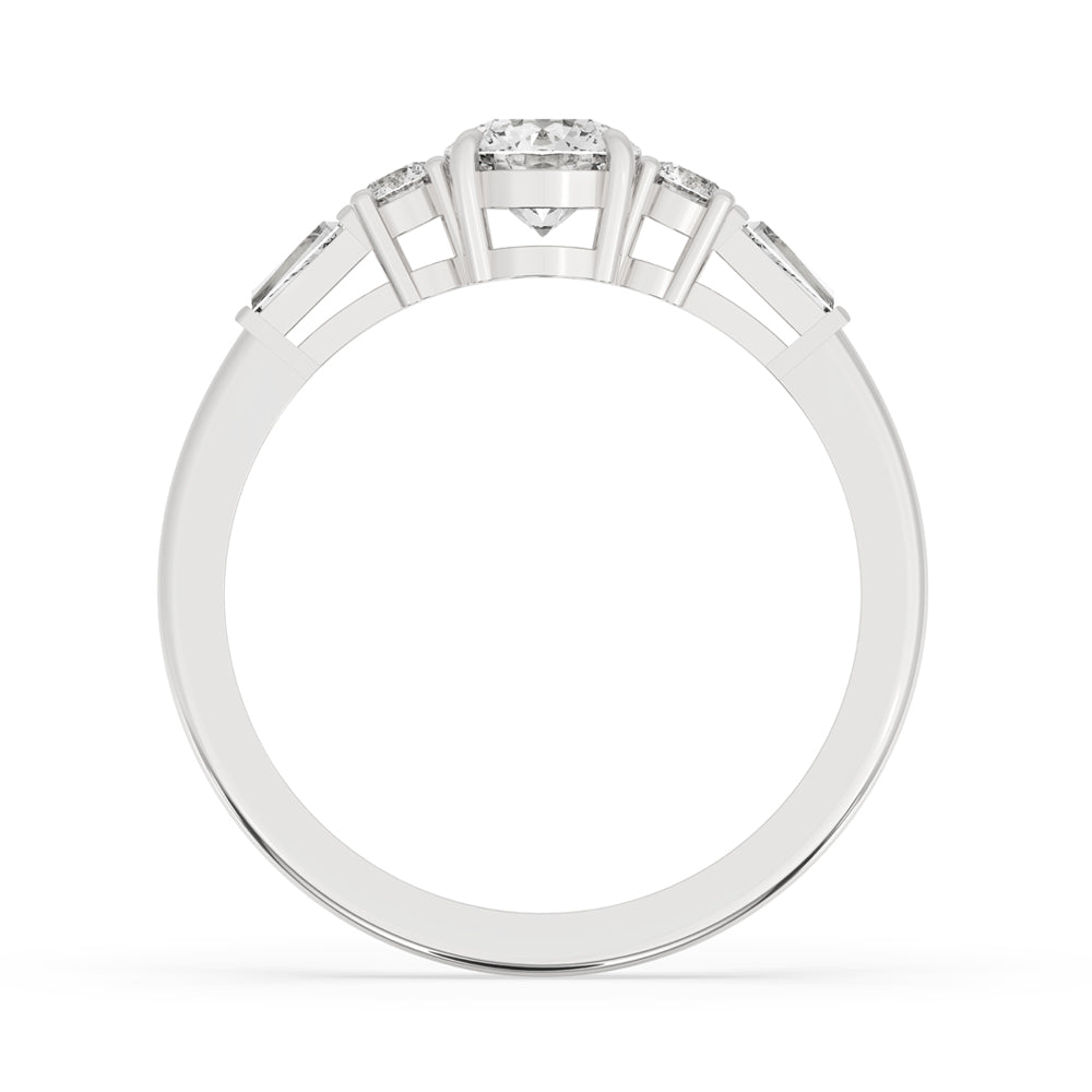 Five Stone Diamond Ring In White Gold