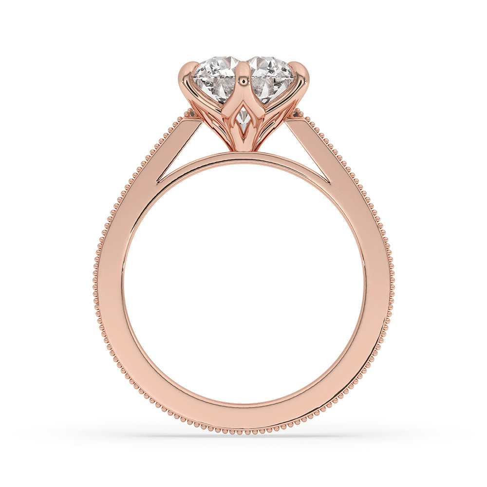 Cathedral engagement ring with a classic design, featuring a round diamond to symbolize everlasting love.