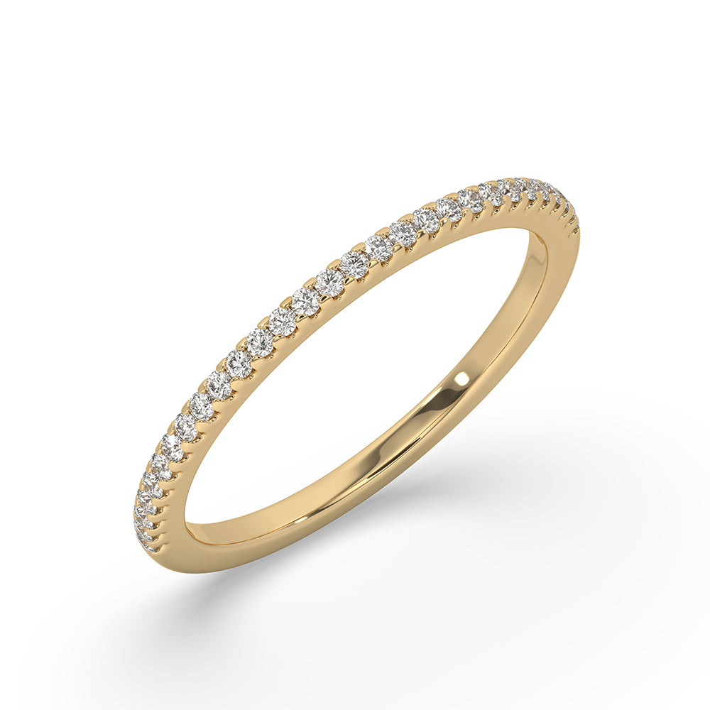 Handmade band Half Eternity Band yellow gold wedding band carat diamonds band.