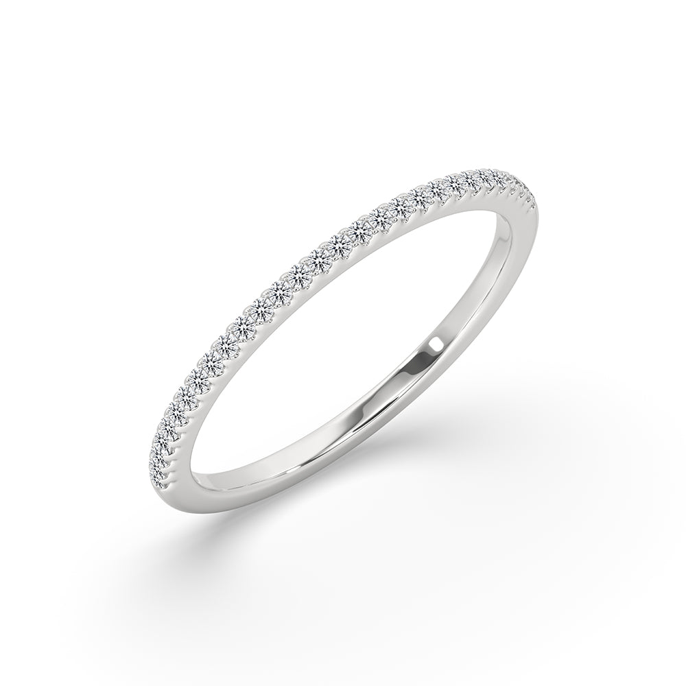 White gold band with half eternity design for added sparkle and shine.
