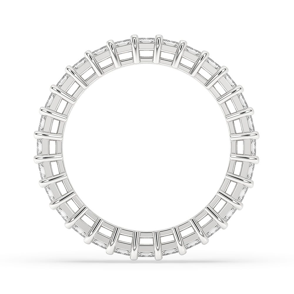 Stunning emerald cut eternity band in premium design.
