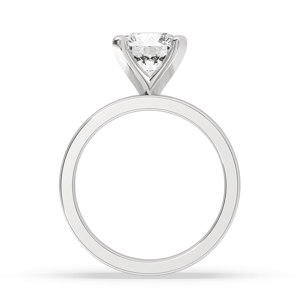 Wide Band Solitaire Engagement Ring