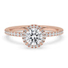 Round Lab Grown Diamond Halo Engagement Ring