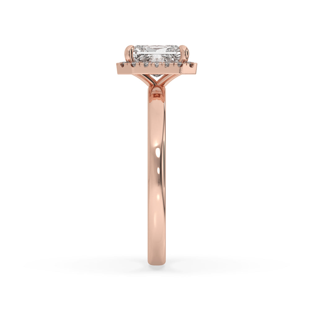 Radiant cut ring with IGI certified Lab Grown Diamond
