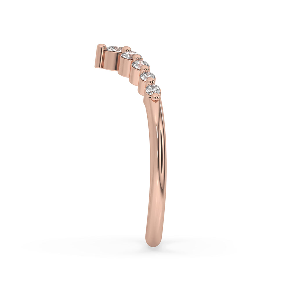 Delicate v wedding band​ perfect for everyday elegance.