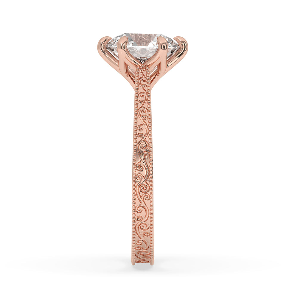 Tulip ring designed with elegance, showcasing a brilliant cut diamond that radiates sophistication and charm.