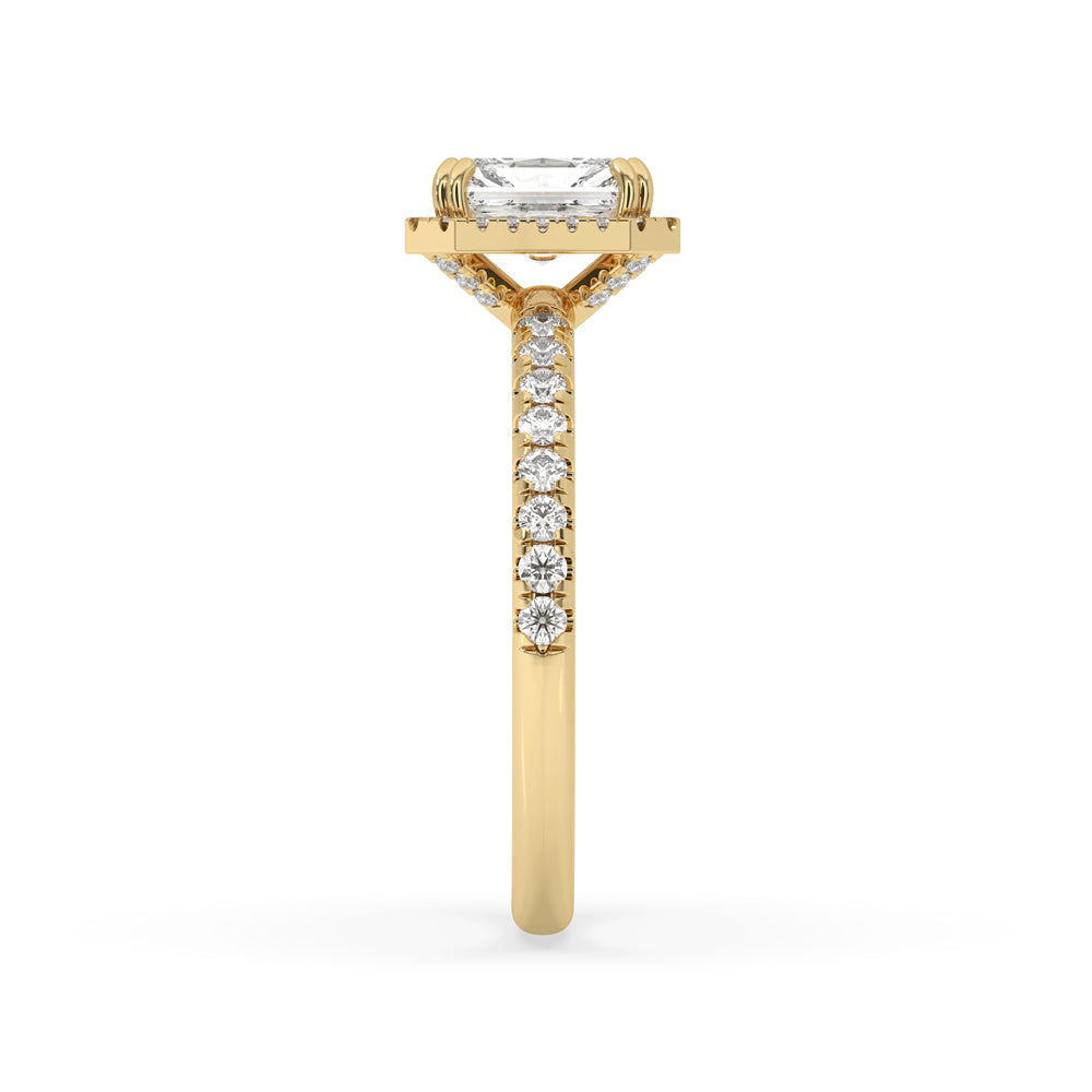 Radiant engagement ring designed with precision, offering a blend of elegance and sophistication.
